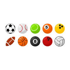  Sports Ball Element Illustration Set Vector 