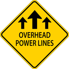 Wall Mural - Overhead Power Lines Sign