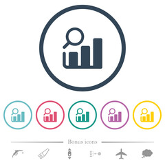 Canvas Print - Business analysis flat color icons in round outlines