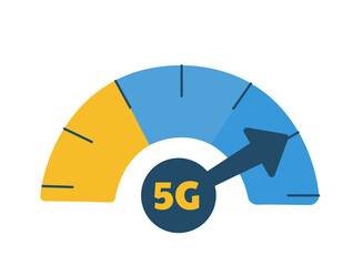 Wall Mural - 5g device meter concept. modern gadget for wireless connection. statistics and infographic. sticker 