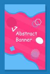 Wall Mural - modern abstract banner concept. creative liquid shapes. pink and blue patterns and geometric figures