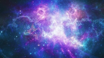 Wall Mural - abstract nebula galaxy space travel starfield looping background