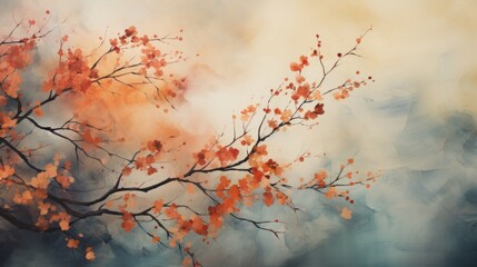 Wall Mural - Autumn leaves. Generative AI. 