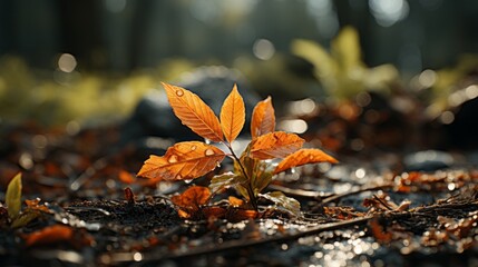 Wall Mural - Autumn leaves. Generative AI. 