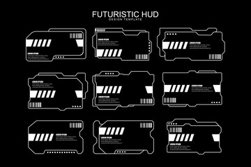 Wall Mural - futuristic cyberpunk sci fi interface element hud technology frame graphic vector design template