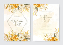 Wedding Invitation Template With Yellow Flower