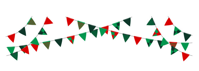 Bunting garland (pennant flags) decoration illustration