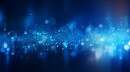 Wall Mural - abstract blue bokeh background banner with futuristic data technology concept