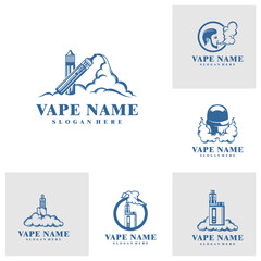 Set of Vape logo design concept vector. Vaping illustration design