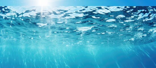 Wall Mural - Underwater pool with blue background