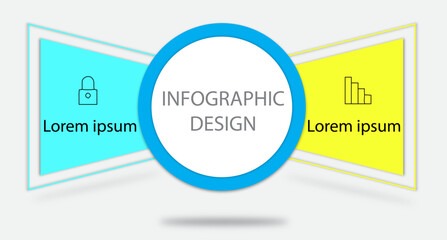 BUSINESS INFOGRAPHIC DESIGN CIRCLE IN TWO TOPICS