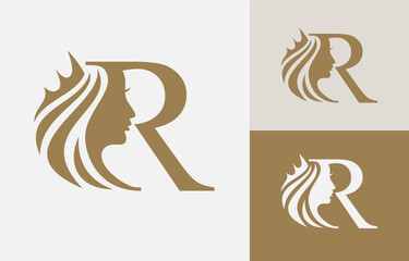 Wall Mural - Letter R Beauty Face Logo