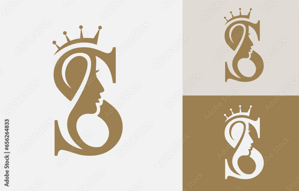 Letter S Beauty Face Logo Stock Vector | Adobe Stock