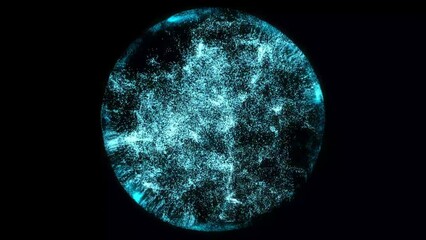 Wall Mural - Abstract background 3D animation shiny particles sparks light and energy waves outburst and transformation