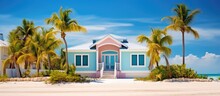 Gorgeous Florida Beach House With Palm Trees And Landscaping Perfect For Vacation Rental