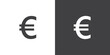 Euro currency Icon. Professional currency exchage icon, Simple design of the most popular currency symbol, Money and currency exchange in flat icons set isolated on BnW background, vector design.