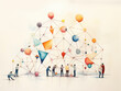 © Nathan Hutchcraft - A Minimal Watercolor of a Group Making a Collaborative Art Piece