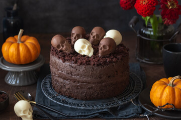 Wall Mural - Halloween chocolate cake