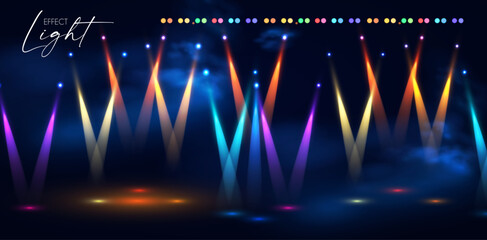 Wall Mural - show light. colorful spotlights with fay. transparent light effect.
