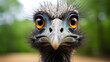 Closeup portrait of an emu in the Australian outback.