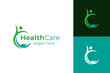 People health care logo icon design. vector healthy life human symbol. happy person with hand care logo concept