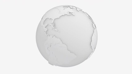 Poster - 4k Spinning world globe isolated, seamless loop.