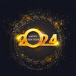 Happy new year 2024. 2024 new year celebration background. Vector Illustration.