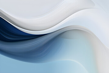 Wall Mural - Abstract Moving Designed Horizontal Banner With Dark Gray, Light Gray and Blue Chill Colors. Fluid Curved Lines With Dynamic Flowing Waves and Curves.