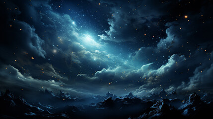 Wall Mural - Starry night sky.