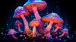 Setas psicodelicas - Hongos colores neon - Plantas fantasía