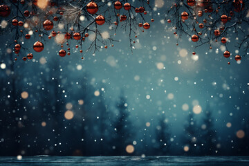 Abstract Christmas background, blur creating nice bokeh. Space view