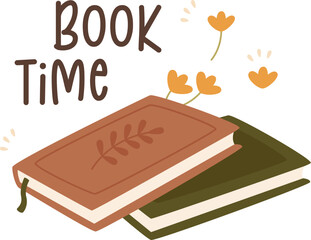 Wall Mural - Book Time Lettering Sticker