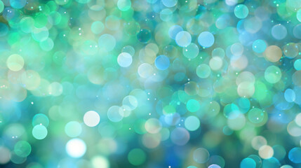 Wall Mural - Abstract bokeh background with green and blue hues