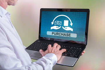 Poster - Purchase concept on a laptop