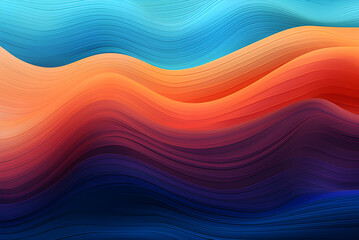 Wall Mural - Horizontal Colorful Abstract Wave Background With Dark Salmon, Burly Wood and Strong Blue Colors. Can Be Used as Texture, Background or Wallpaper.