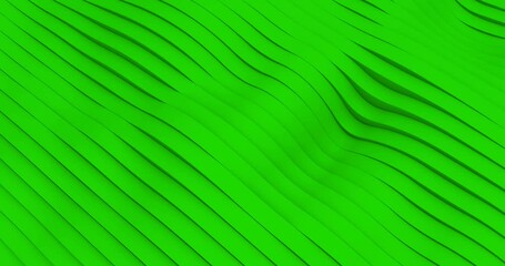 Wall Mural - abstract green chroma key geometrical line wave like background with movement
