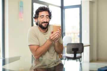 Sticker - young man with a coffee cup