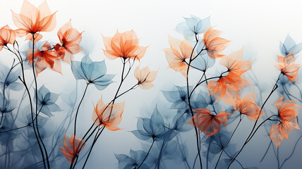 Wall Mural - white background with copy space yellow autumn leaves layer postcard.