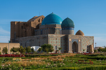 Wall Mural - The famous medieval mausoleum of Khoja Akhmet Yassawi in the Kazakh city of Turkestan - the heart of the Turkic world