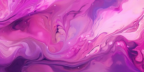 Wall Mural - Abstract marbling oil acrylic paint background illustration art wallpaper - Purple pink color with liquid fluid marbled paper texture banner painting texture