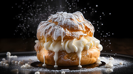 Cream Puff Filled with Vanilla Custard