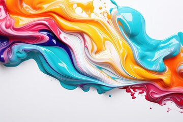 Wall Mural - Multicolored wavy liquid background. Colorful background with paints texture