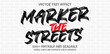 © Martin - Graffiti Marker editable text style effect. Vector text effect with paint wall concept.