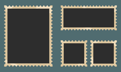 Wall Mural - vintage picture, retro black photography card collection. old photo paper set with grunge texture bo