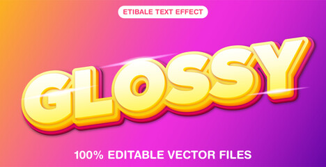 Glossy 3d style editable text effect template