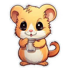 Hamster cartoon sticker