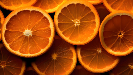 Wall Mural - Sliced oranges pattern high resolution