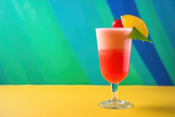 Sticker - glass of daiquiri with a bright colorful background