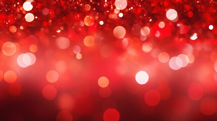 Wall Mural - Red Christmas background with glitter and bokeh effect