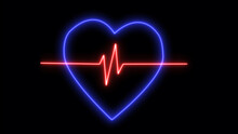 Heartbeat Line Icons, Symbols And Symbols. Isolated Health Medical Heartbeat Symbol On Black Background, Hospital Logo.